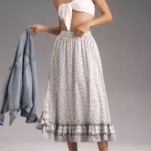 Pilcro Patchwork Linen Petticoat Skirt